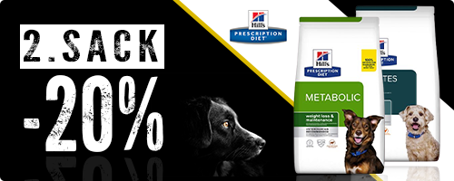 20% Rabatt auf den 2. Sack Hill's Prescription Diet Hundefutter